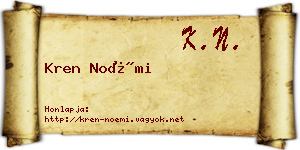 Kren Noémi névjegykártya